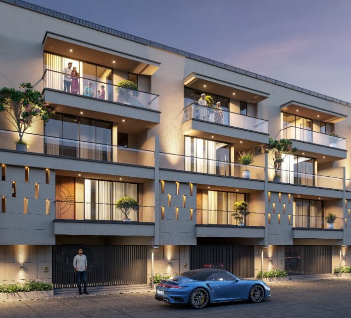 New Construction | 192 Sq.Yds | 5 BHK Bungalow - VIP Road, Vesu, Surat. in Vesu
